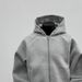 Men's Cropped Hoodie Jacket Oversized Streetwear Pullover With Zip Front_viptrois.com