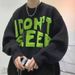 New towel embroidered round neck sweater for men, autumn and winter thick lazy style base coat, winter retro knitted sweater_viptrois.com
