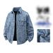 Men's Denim Jacket Design Sense Old Fashion Thick Top Versatile Foreign Trade Loose Jacquard Jacket_viptrois.com