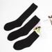 jk Calf Socks, Women's Cotton Long Socks, Black Slimming College Style High Socks_viptrois.com