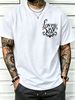 100% Cotton Men Casual T-shirt Ornate Gothic LOVE MW Script Print Crew Neck Short Sleeve Daily Streetwear Top_viptrois.com