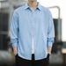 Men's Clothing Spring And Summer Men's Solid Color Shirts Loose Business Casual Youth Tops Handsome Thin Long Sleeved Shirt Jacket Trendy_viptrois.com