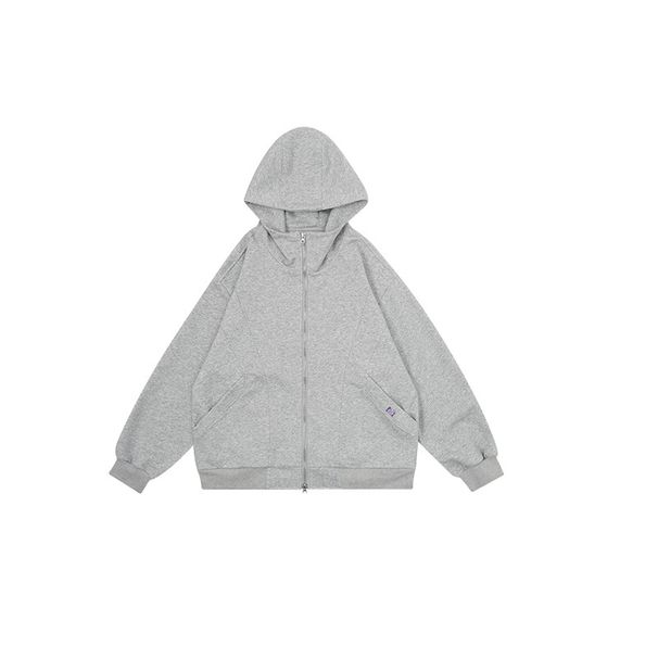 Nanxia Disguise 2024 Spring New Trend Minimalist Style Hooded Cardigan Jacket Japanese Loose Casual Sweatshirt For Men_viptrois.com