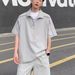 Men's Ice Silk Sun Protection Half Zip Short-Sleeved T-Shirt And Shorts Set Cool Stylish Summer Outfit Relaxed Casual Feel_viptrois.com