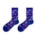 Retro Literary Style Geometric Houndstooth Socks Women's Mid Tube Socks Maillard Double Needle Double Path Niche Design Mid Tube Socks_viptrois.com