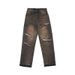 Men's Clothing Cleanfit Versatile Basic Washed Hem Damaged Worn Out Casual Straight Ripped Jeans Men_viptrois.com