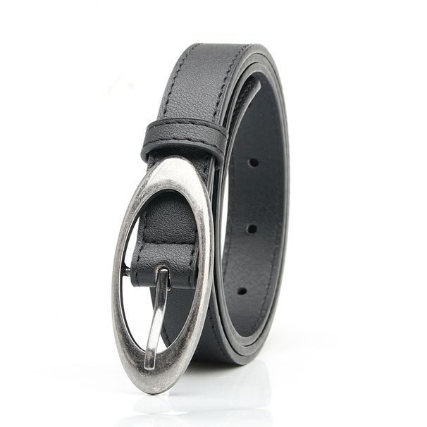 oval alloy pin buckle women's belt decoration dress suit jeans simple versatile belt_viptrois.com
