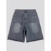 Men's Summer Loose Denim Shorts High Street Wide Leg Five Point Creative Design Embroidered Towel Trendy Brand_viptrois.com