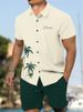 Sommer Neues Herren-Kurzarmhemd Und Shorts 2-teiliges Set Mode Coconut Tree Print Revershemd Strand Kordelzug Shorts Set_viptrois.com