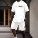 Men's Summer Suits New Style Positioning Printing Fashion Short Sleeved Shorts Two Piece Suits Leisure Sports_viptrois.com