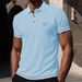 New With Short Sleeves, High-end Mesh Ice Silk Lett Print Short-sleeve T-shirt Men, Shirt Collar, Solid Color For_viptrois.com