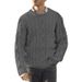 Men's Solid Color Knit Sweater - Classic Round Neck Long Sleeve Pullover, Soft & Breathable, Plus Size Available, Autumn Winter Casual Wear_viptrois.com