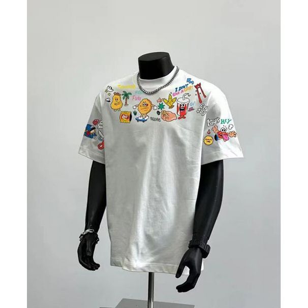 Men's Clothing Short Sleeved T Shirt Ins Trendy Hip Hop Style Round Neck Bottoming Shirt Top_viptrois.com
