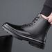 Genuine Leather Martin Boots Men's High-top Heightening Korean Version Leather Boots Trendy Men's Tooling Locomotive Boots_viptrois.com