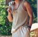Men's Clothing Early Autumn Casual Solid Color Sleeveless Large Size Vest Top_viptrois.com