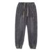 Men's Baggy Cargo Jogger Pants Retro Washed Cotton-Blend Drop Crotch Casual Trousers With Adjustable Drawstring & Tapered Cuffs_viptrois.com