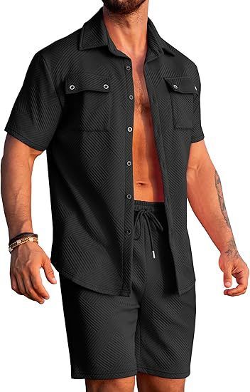 2025 Summer Men's Avant-Garde Fashion Casual Loose Sports Two-Piece Set For Men_viptrois.com