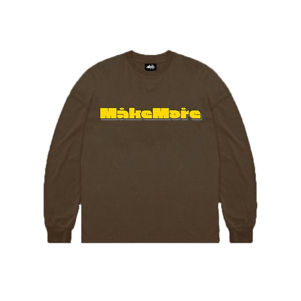 Men's Clothing Makemore long sleeved men's fun multi color t shirt women's trendy brand American street hip hop loose casual couple tops_viptrois.com