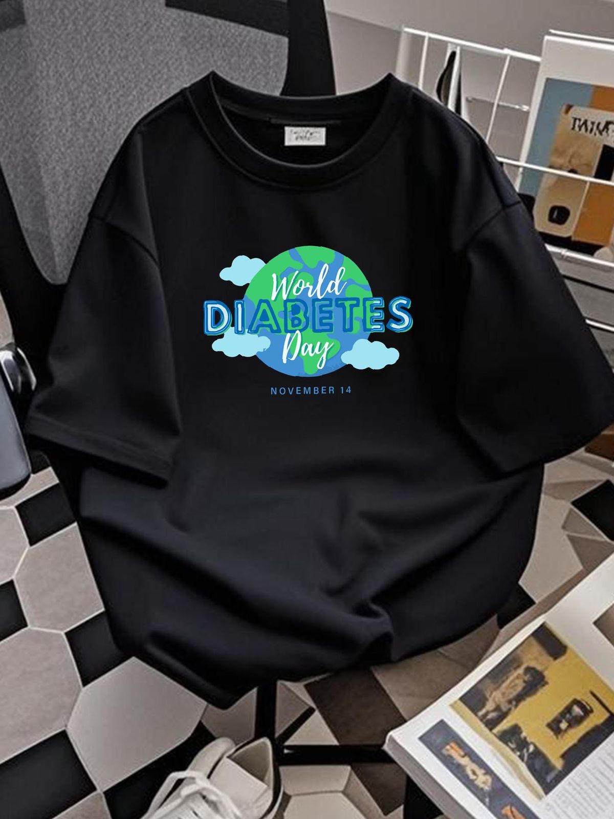 World Diabetes Day T Shirt Awareness Month Type 1 In November We Wear Blue Pancreas Fighter Casual Versatile Slightly Comfortable Homme_viptrois.com