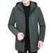 Men's Winter Hooded Jacket – Premium Polyester Fill, Detachable Hood, Slim Fit For Mature Gentlemen (XL-5XL, Black/Olive, Zippered Pockets)_viptrois.com