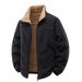 Men's Fleece Stand Collar Jacket – Thickened Polar Fleece Zip-Up Coat, Oversized Casual Sweatshirt With Soft Sherpa Lining For Autumn & Winter_viptrois.com