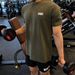 Ins Fitness Short Sleeved Men's Muscle Breathable Elastic Basketball Training Shirt Brother Simple Cotton Round Neck_viptrois.com