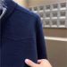 Pure Half-Zip Heavyweight Stand Collar Sweater For Men, Autumn And Winter, Slightly Loose, Retro Lazy Style, Solid Color,_viptrois.com