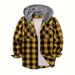 Men's New York Fashion Trend Hooded Plaid Sweatshirt Flannel Hoodie_viptrois.com
