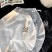 Retro Wheat Ear Flower Autumn And Winter Top Heavy English Grid Sweater Men's Round Neck Trendy Street Clothes_viptrois.com