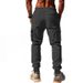 Men's Multi-Pocket Cargo Pants - Drawstring Elastic Waist Casual Trousers, Versatile Outdoor & Streetwear Style_viptrois.com