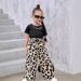 Kids’ Clothing Girls' Summer Leopard Print Trousers Suit New Children's Casual And Fashionable Two Piece Suit_viptrois.com