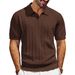 Men's Clothing New Mesh Hole Hollow Lapel Polo Sweater Knitted Breathable V Neck In Small Batches_viptrois.com