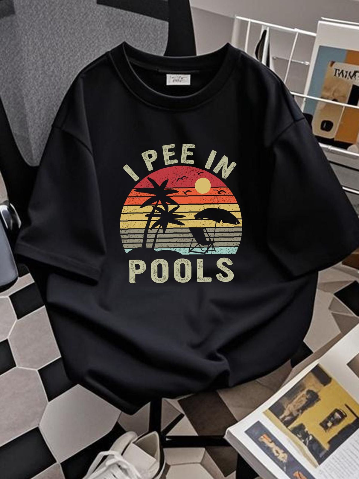 NEW! I Pee In Pools, Sarcastic Sayings For Pools Lovers Retro T-Shirt Fashion Top For Everyday Wear Summer Homme Stretched Soft Graphic Breathable_viptrois.com