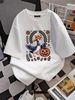 Boho Floral Silly Goose Fall Halloween Pumpkin Patch T-Shirt Comfortable Unisex Top For Everyday Wear Female Stylish Print Round Neck Short Sleeve Soft Summer Designer Clothes Streetwear Women Top Graphic Tees T-Shirt For Women Casual Slightly_viptrois.com