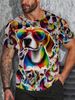 Men's Clothing New Age Reducing Paper Box Printed Short Sleeved T Shirt For Summer Men And Women Loose Fashion Casual Half Sleeved Top Trend_viptrois.com