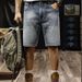 New High End Retro Blue Denim Shorts For Men Trendy Casual Five Point Outerwear Summer Clothing_viptrois.com