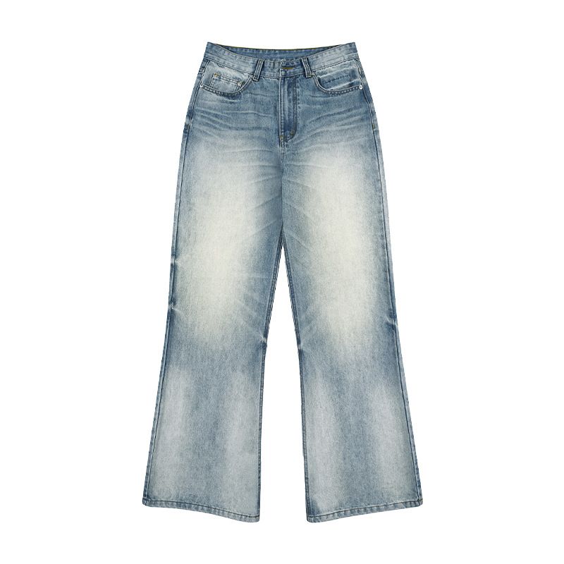 Men's Clothing Spring And Summer Gradient High Street Neutral Wide Leg Loose Baggy Jeans Flared Jeans For Men And Women_viptrois.com