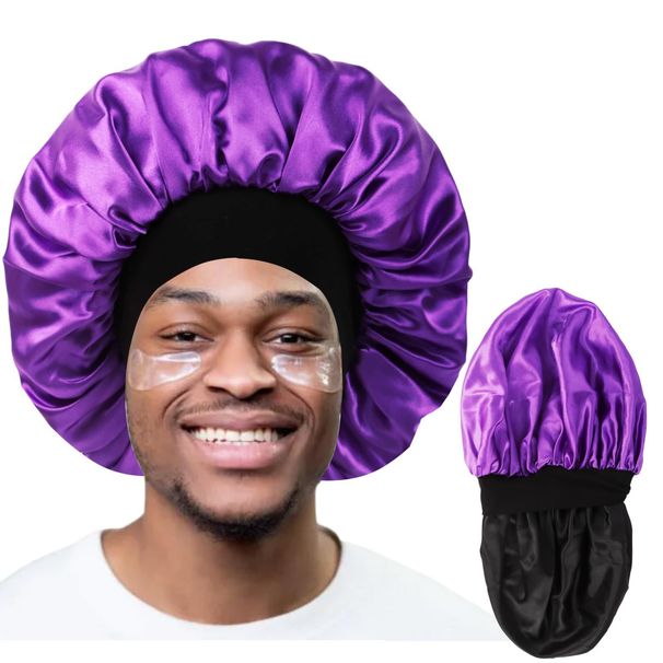 Women's Satin Sleep Cap With Wide Band - Soft & Breathable Hair Bonnet For Sleeping, Bathing, And Styling - Double Layer Design For Comfort And Style_viptrois.com