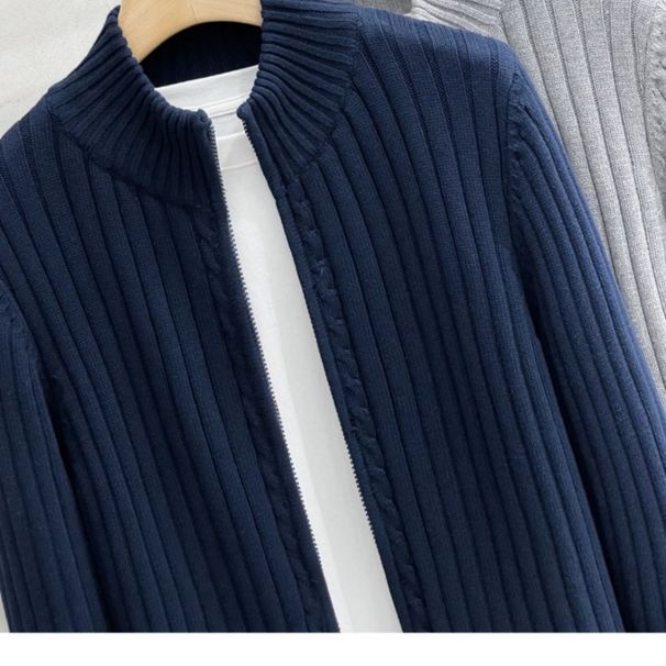 New autumn and winter men's knitted sweater cardigan, loose zipper pullover sweater jacket for men_viptrois.com
