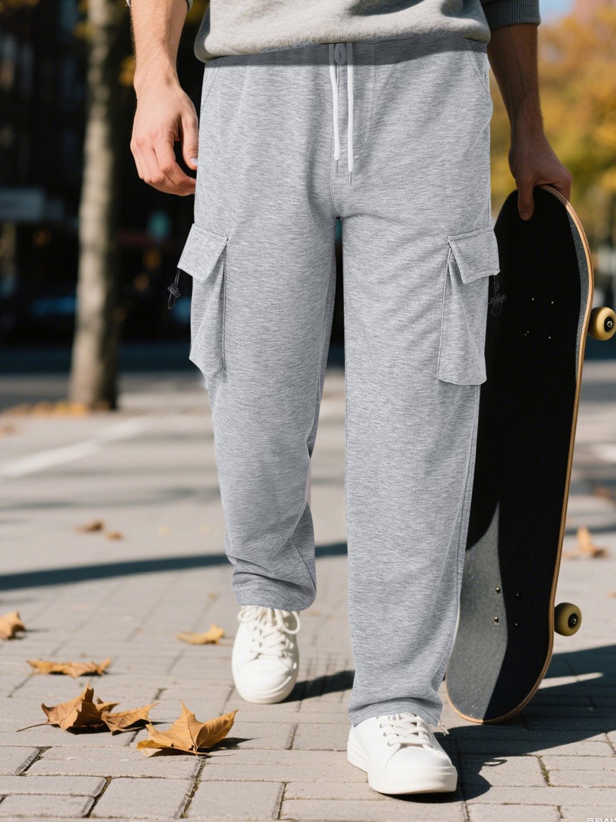 Men's Workwear Cargo Pants – Multi-Pocket Straight-Leg Drawstring Trousers (S-XXXL, Stretch Polyester, Wrinkle-Free)_viptrois.com