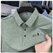 2025 Light Luxury Polo Sho Solid Color Casual Versatile Turn-Down Collar Chest Embroidered Men's Half Sleeve Top_viptrois.com