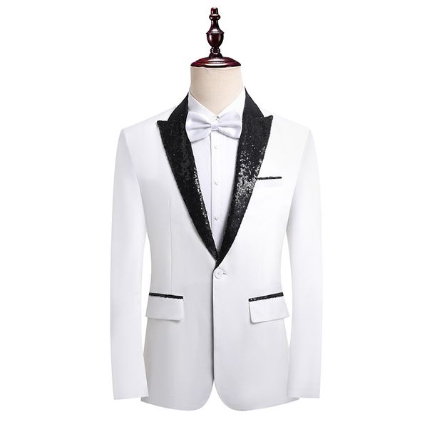 Men's British Style Slim Fit Color Blocked Suit Trendy Peak Lapel Suit for Weddings Performances Hosting Studio Photography_viptrois.com