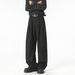 High End Curved Trousers Gray Pleated Loose Casual Pants Wide Leg Trousers for Men And Women Autumn Trendy Clean Fit_viptrois.com