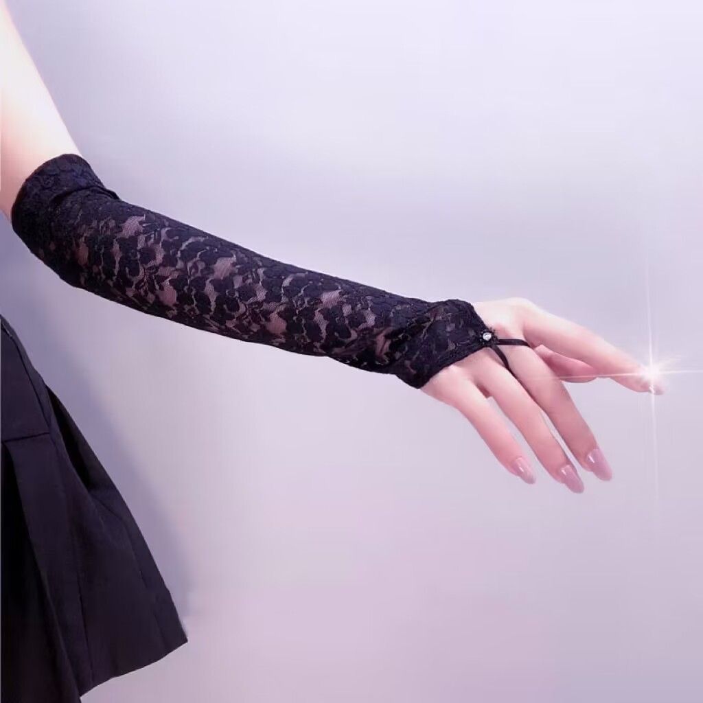 Long Fashion Sexy Party Costume Ball Accessories Lace Adult Scar Covering Sun Protection Gloves_viptrois.com