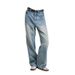 Men's Clothing Vintage Washed Straight-Leg Jeans For Men & Women | 100% Cotton Comfort | Classic Light Blue Denim | Casual Everyday Wear_viptrois.com
