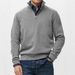"Men's Half-Zip Stand Collar Sweatshirt – Versatile Casual Pullover, Long Sleeve Crewneck With Stylish Contrast Trim (S-5XL)"_viptrois.com