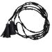 Chinese Style Retro Classic Black Beaded Tassel Necklace Stacked Personality Multi Layer Necklace Leather Strip Multi Purpose Waist Chain_viptrois.com