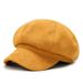 New Solid Color Octagonal Face Slimming Versatile Beret Women Autumn Winter Korean Painter British Fashion Hat_viptrois.com
