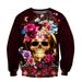 New Men's Sweater Crew Neck Trend Skull Loose Digital Printing Crew Neck Hatless Sweater_viptrois.com