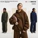 Pure ARTIE Clothing|2025 New Fleece-Lined Thickened Warm Trendy Brand Hooded Men's Loose Fit Sports Casual Couple Set_viptrois.com